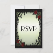 Red Rose Gothic RSVP Green Menu Choice (Achterkant)