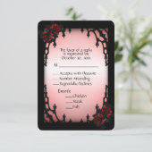 Red Rose Gothic RSVP met menukeuze (Staand voorkant)