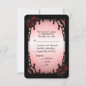Red Rose Gothic RSVP met menukeuze (Voorkant)