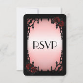 Red Rose Gothic RSVP met menukeuze Kaartje (Achterkant)