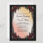 Red Rose Gothic Sweet Sixteen Iron Gate Kaart (Voorkant)