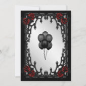 Red Rose Gothic Vrijgezellenfeest Iron Gate Kaart (Achterkant)