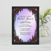 Red Rose Gothic Vrijgezellenfeest w Registration I Kaart (Staand voorkant)