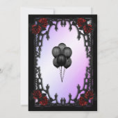 Red Rose Gothic Vrijgezellenfeest w Registration I Kaart (Achterkant)