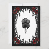 Red Rose Gothic Vrijgezellenfeest w Registration I Kaart (Achterkant)