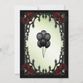 Red Rose Gothic Vrijgezellenfeest w Registration I Kaart (Achterkant)