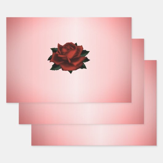 Red Rose Gothic Wedding Inpakpapier Vel (Set)