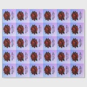 Red Rose Gothic Wedding Names and Date Paars Cadeaupapier (Vlak)