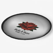 Red Rose Gothic Wedding Names and Date Paper Bord (Gekanteld)