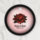 Red Rose Gothic Wedding Personal Bedankjes Labels (Voorkant)