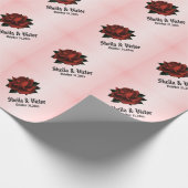 Red Rose Gothic Wedding Personal Cadeaupapier (Hoek)