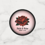 Red Rose Gothic Wedding Personal Confetti (Kleine voorkant)