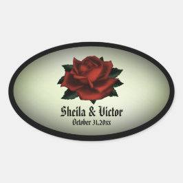 Red Rose Gothic Wedding Personal Green Stickers