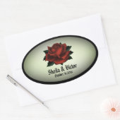Red Rose Gothic Wedding Personal Green Stickers (Envelop)