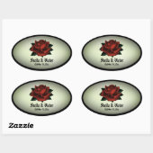 Red Rose Gothic Wedding Personal Green Stickers (Vel)