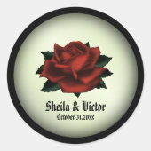 Red Rose Gothic Wedding Personal Green Stickers (Voorkant)