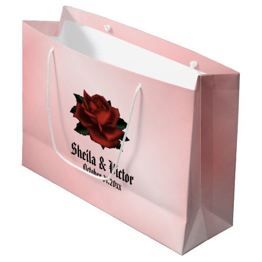 Red Rose Gothic Wedding Personal Groot Cadeauzakje (Voorkant Gekanteld)