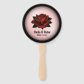Red Rose Gothic Wedding Personal Handwaaier (Achterkant)