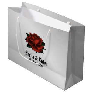 Red Rose Gothic Wedding Personal Large Gift Bag Groot Cadeauzakje