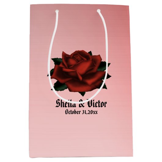 Red Rose Gothic Wedding Personal Medium Cadeauzakje (Voorkant)