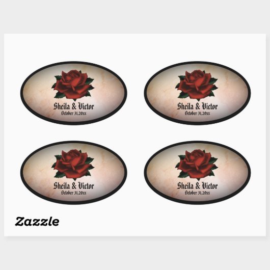 Red Rose Gothic Wedding Personal perach Stickers (Vel)