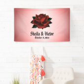 Red Rose Gothic Wedding Personal Spandoek (Insitu)