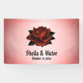 Red Rose Gothic Wedding Personal Spandoek (Horizontaal)