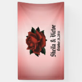 Red Rose Gothic Wedding Personal Spandoek (Verticaal)
