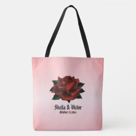 Red Rose Gothic Wedding Personal Tote Bag