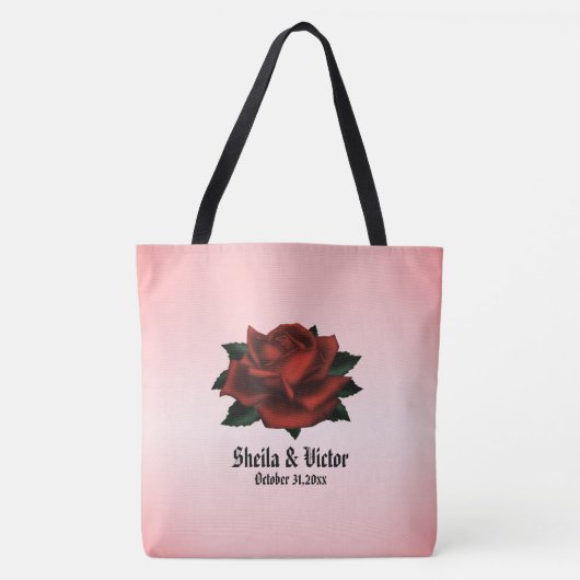 Red Rose Gothic Wedding Personal Tote Bag (Voorkant)