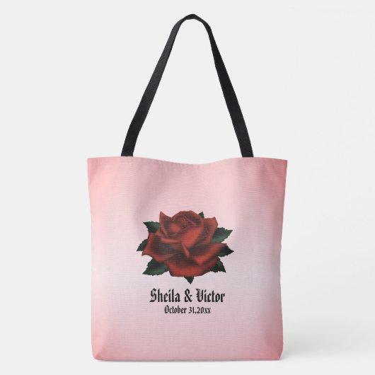 Red Rose Gothic Wedding Personal Tote Bag (Achterkant)