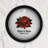 Red Rose Gothic Wedding Personalize Bedankjes Labels (Voorkant)