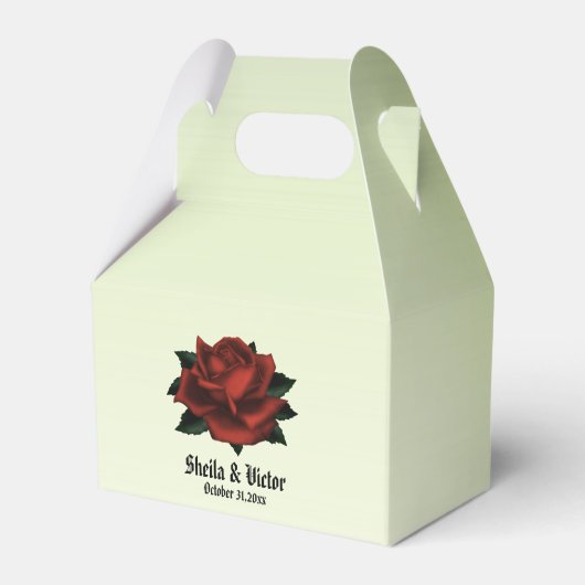 Red Rose Gothic Wedding Personalized Bedankdoosjes (Voorkant Zijde)