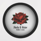 Red Rose Gothic Wedding Personalized Labels (Design 2)