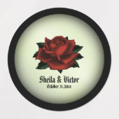 Red Rose Gothic Wedding Personalized Labels (Design 1)