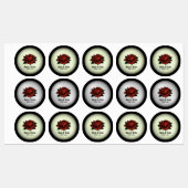 Red Rose Gothic Wedding Personalized Labels (Vel)