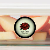 Red Rose Gothic Wedding Personalized Labels (Aangebracht)