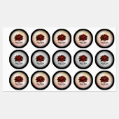 Red Rose Gothic Wedding Personalized Peach Labels (Vel)