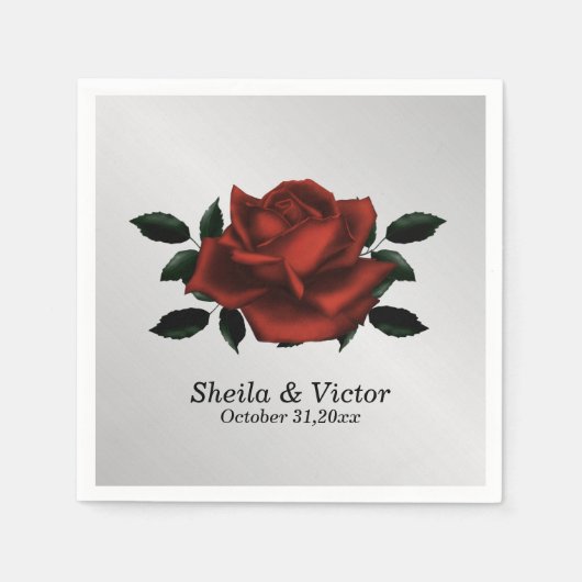Red Rose Gothic Wedding Servet (Voorkant)