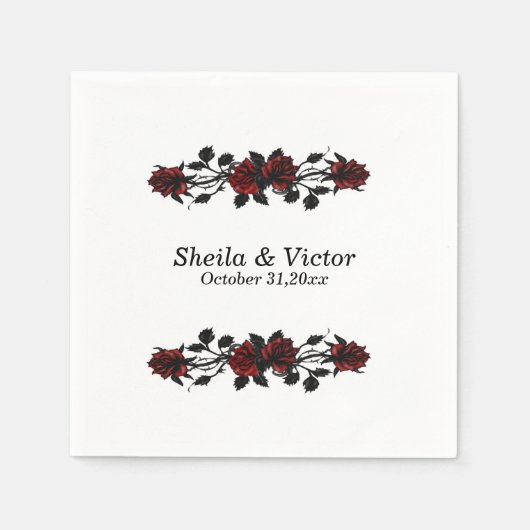 Red Rose Gothic Wedding Servet (Voorkant)