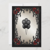 Red Rose Gothic Wedding Vrijgezellenfeest Antiek G Kaart (Achterkant)