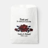 Red Rose Gothic Wedding Wit Persoonlijk Bedankzakje (Voorkant)
