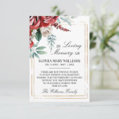 Red Rose & Green Leaves Sympathie Memory Bedankkaart (Staand voorkant)