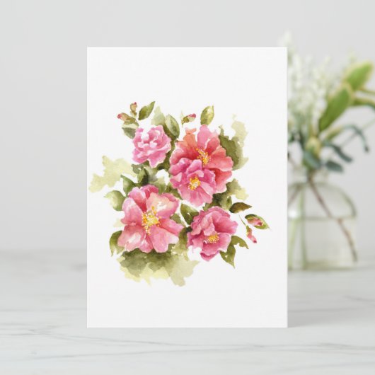 Red Rose Group voor Monogram Bedankkaart (Staand voorkant)