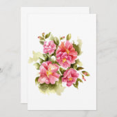 Red Rose Group voor Monogram Bedankkaart (Voorkant / Achterkant)