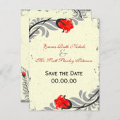  Red Rose Grunge Save the Date Briefkaart (Voorkant / Achterkant)