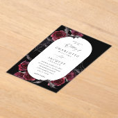 Red Rose Halloween Bats Wedding Zwart Acryl Uitnodigingen (Laagn)