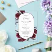 Red Rose Halloween vleermuizen bruiloft Acryl Uitnodigingen (Insitu (Huwelijk))