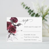 Red Rose Halloween vleermuizen op maaltijd RSVP (Staand voorkant)