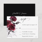 Red Rose Halloween vleermuizen op maaltijd RSVP (Voorkant / Achterkant)